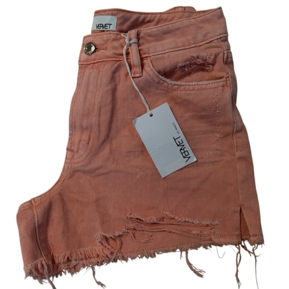 🌹NWT/VERVET REBECCA HEATHER WASHED PINK SHORTS - Picture 1 of 6
